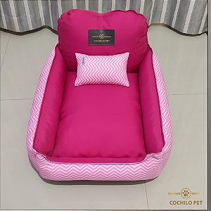 Cama Pet- GG- 100% Algodão- Brim- Pink- Bercinho