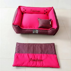 Kit Caminha em Brim + Jogo Americano-GG - 100% Algodão Pink- Tradicional