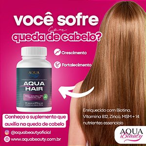 Aqua Hair Suplemento Alimentar Capilar em Cápsulas tratamento  1 mês