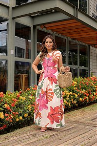 Vestido Roseli Floral Malha Fluit