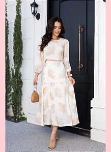 Conjunto Márcia Saia Crepe Georgette Forrada