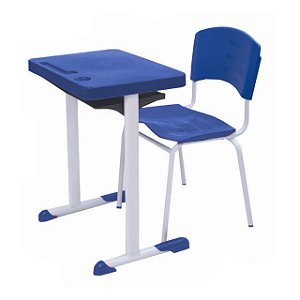 Kit Escolar Individual AZUL – (Mesa e Cadeira) – ADULTO – – COR AZUL – 40081