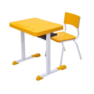 Kit Escolar Individual – (Mesa e Cadeira) – INFANTIL 03 a 06 Anos COR AMARELO – 41087