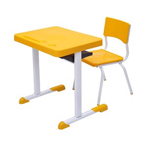 Kit Escolar Individual – (Mesa e Cadeira) – JUVENIL 06 a 09 Anos COR AMARELO – 41083