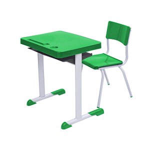 Kit Escolar Individual VERDE Mesa e Cadeira INFANTIL 03 a 06 Anos COR VERDE – 41088
