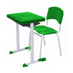 Kit Escolar Individual VERDE – (Mesa e Cadeira) – ADULTO – COR VERDE – 40084