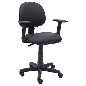 Cadeira Giratória Executiva Baixa Lisa Com Braços Reguláveis - 31003 - Casa das Cadeiras Goiânia