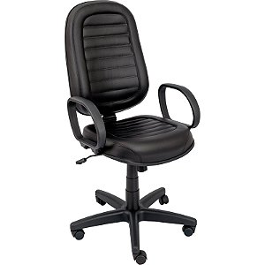 Cadeira Giratória Presidente Baixa Costurada Com Braços - 30102 - Casa das Cadeiras Goiânia