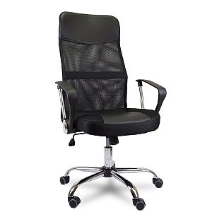 Cadeira Giratória Presidente em Tela com Braços - 33101 - Casa das Cadeiras Goiânia