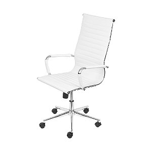 Cadeira Giratória Presidente Esteirinha Branca - 32875 - Casa das Cadeiras Goiânia