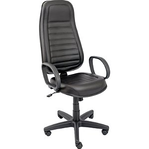 Cadeira Giratória Presidente Alta Costurada Com Braços - 32958 - Casa das Cadeiras Goiânia