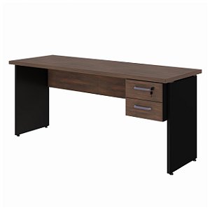 Mesa de Escritório 1,70x0,70 Com Gavetas - Marsala/Preto - 23475 - Casa das Cadeiras Goiânia