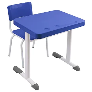 Conjunto Escolar Individual Retangular Plástico Azul  – MATERNAL (01 a 03 anos) – 77205 - Casa das Cadeiras Goiânia