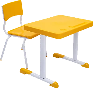 Conjunto Escolar Individual Retangular Plástico Amarelo – MATERNAL (01 a 03 anos) – 77405 - Casa das Cadeiras Goiânia