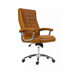 Cadeira Giratória Presidente LUXO Com Molas Ensacadas - Caramelo - 33199 - Casa das Cadeiras Goiânia