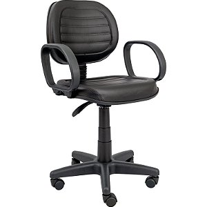 Cadeira Giratória Executiva Baixa Costurada Com Braços Fixos - 31007- Casa das Cadeiras Goiânia