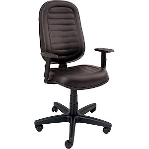 Cadeira Giratória Presidente Baixa Costurada Com Braços Reguláveis - 30202 - Casa das Cadeiras Goiânia