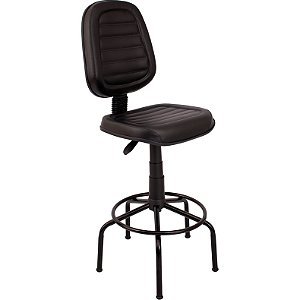 Cadeira Caixa Alta Fixa Executiva Alta Diretorizinha Costurada Base Aço - 74789 - Casa das Cadeiras Goiânia