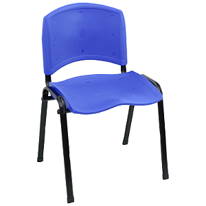 Cadeira Plástica de Plástico Fixa Anatômica Empilhável AZUL - 12072 - Casa das Cadeiras Goiânia
