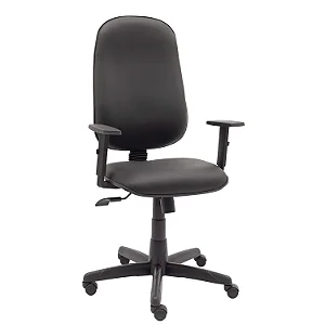 Cadeira Giratória Presidente Baixa Lisa Com Braços Reguláveis - 30111 - Casa das Cadeiras Goiânia