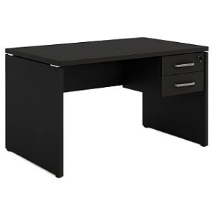 Mesa de Escritório 1,20x0,60 Com Gavetas - PRETO/PRETO - 31472 - Casa das Cadeiras Goiânia