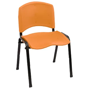 Cadeira Plástica Fixa Anatômica Empilhável LARANJA - 12074 - Casa das Cadeiras Goiânia