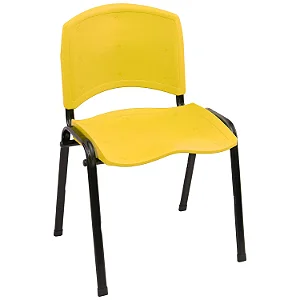 Cadeira Plástica Fixa Anatômica Empilhável AMARELA - 12075 - Casa das Cadeiras Goiânia