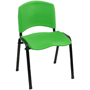Cadeira Plástica Fixa Anatômica Empilhável VERDE - 12076 - Casa das Cadeiras Goiânia