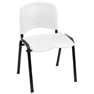 Cadeira Plástica Fixa Anatômica Empilhável BRANCA - 12077 - Casa das Cadeiras Goiânia