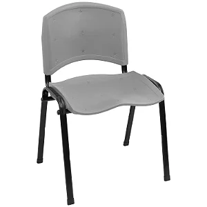 Cadeira Plástica Fixa Anatômica Empilhável CINZA - 12078 - Casa das Cadeiras Goiânia