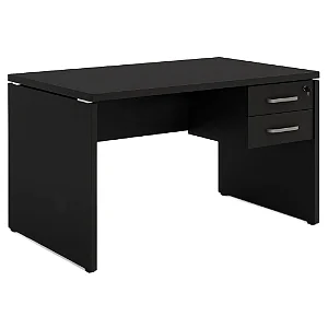 Mesa de Escritório 1,50x0,70 Com Gavetas - PRETO/PRETO - 31582 - Casa das Cadeiras Goiânia
