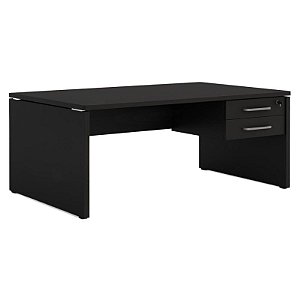 Mesa de Escritório 1,70x0,70 Com Gavetas - PRETO/PRETO - 31573 - Casa das Cadeiras Goiânia