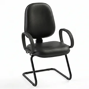 Cadeira Fixa Executiva Alta Diretorzinho Lisa Com Braços Fixos Base em "S" - 37204 - Casa das Cadeiras Goiânia