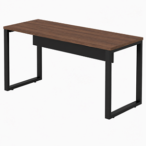 Mesa de Escritório INDUSTRIAL 1,20x0,60 Sem Gavetas - Nogal Sevilha/Preto - 21477 - Casa das Cadeiras Goiânia