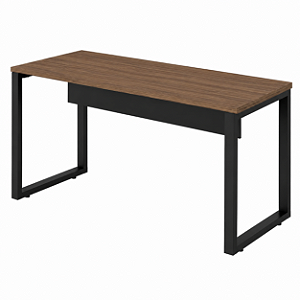 Mesa de Escritório INDUSTRIAL Sem Gavetas (1,70x0,70) Nogal/Preto - 21479 - Casa das Cadeiras Goiânia