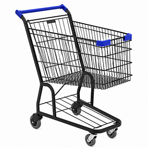 Carrinho de Supermercado 130L Preto - 85936 - Casa das Cadeiras Goiânia