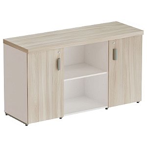 Armário Baixo Para Escritório Credence 131.5X46 Linha Prima 40 – Fresno/Branco - 40260 - Casa das Cadeiras Goiânia