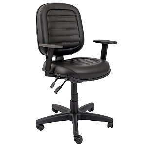Cadeira Giratória Para Escritório Diretor Costurada Base Back-System Rodízio PP Com Braços Reguláveis Six - 11840 - Casa das Cadeiras Goiânia