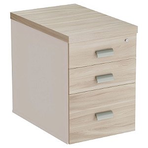 Gaveteiro Diretivo Para Escritório Desmontado 2 Gavetas + Pasta Suspensa 46 cm De Largura Linha Prima 40 – Fresno/Branco - 24432 - Casa das Cadeiras Goiânia