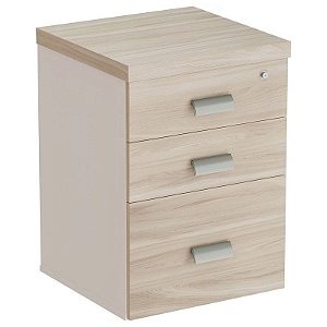 Gaveteiro Pedestal Para Escritório Desmontado 2 Gavetas + Pasta Suspensa 46 cm De Largura Linha Prima 40 – Fresno/Branco - 48089 - Casa das Cadeiras Goiânia