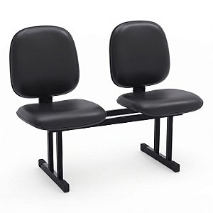 Longarina Para Recepção Diretor Lisa – 02 Lugares – Courvin Preto - 45506 - Casa das Cadeiras Goiânia