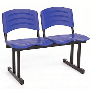 Longarina Para Recepção Ergoplast – 02 Lugares – Azul - 26860 - Casa das Cadeiras Goiânia