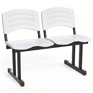 Longarina Para Recepção Ergoplast – 02 Lugares – Branco - 16964 - Casa das Cadeiras Goiânia