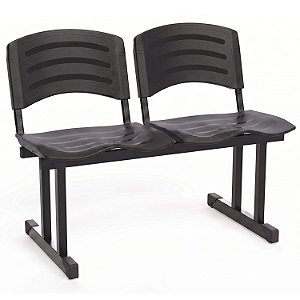 Longarina Para Recepção Ergoplast – 02 Lugares – Preto - 54762 - Casa das Cadeiras Goiânia