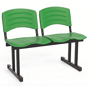 Longarina Para Recepção Ergoplast – 02 Lugares – Verde - 67869 - Casa das Cadeiras Goiânia