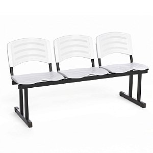 Longarina Para Recepção Ergoplast – 03 Lugares – Branco - 67259 - Casa das Cadeiras Goiânia
