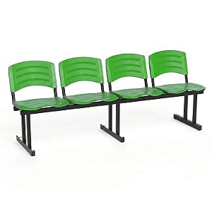 Longarina Para Recepção Ergoplast – 04 Lugares – Verde - 53644 - Casa das Cadeiras Goiânia