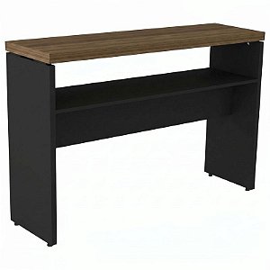 Mesa Aparador Para Escritório 120X35 Linha Prima 40 – Nogal/Preto - 86156 - Casa das Cadeiras Goiânia