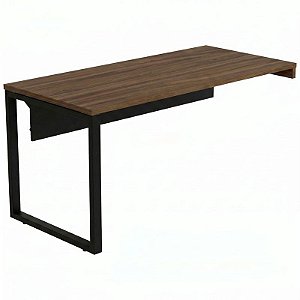 Mesa Diretiva Para Escritório Pé Quadro 170X70 Para Armário Direito Linha Prima 40 – Nogal/Preto - 45763 - Casa das Cadeiras Goiânia