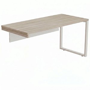 Mesa Diretiva Para Escritório Pé Quadro 170X70 Para Armário Esquerdo Linha Prima 40 – Fresno/Branco - 47853 - Casa das Cadeiras Goiânia